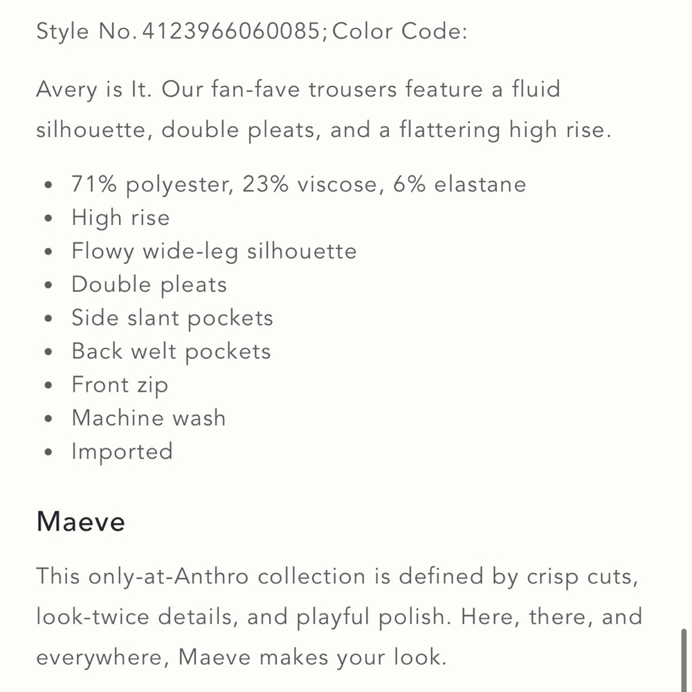 NWT AVERY PANT BY MAEVE - Picture 5 of 8